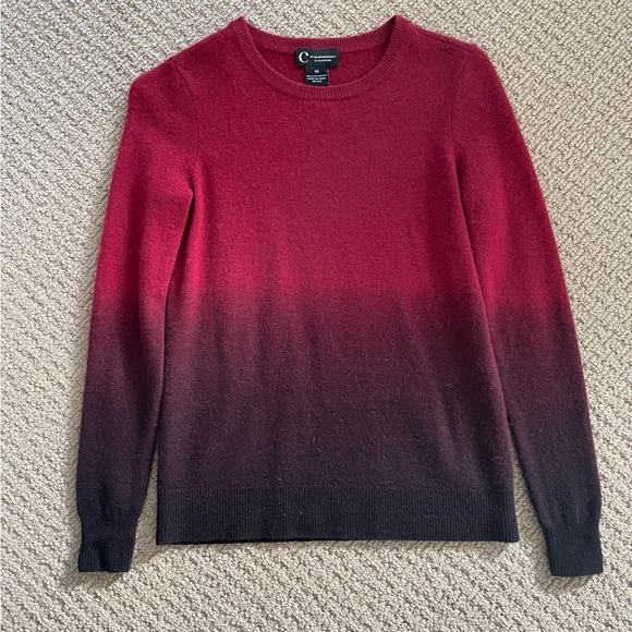 Bloomingdale’s 100% cashmere sweater ombré burgandy color women xs - Picture 2 of 3